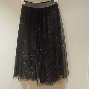Shimmer black tulle skirt